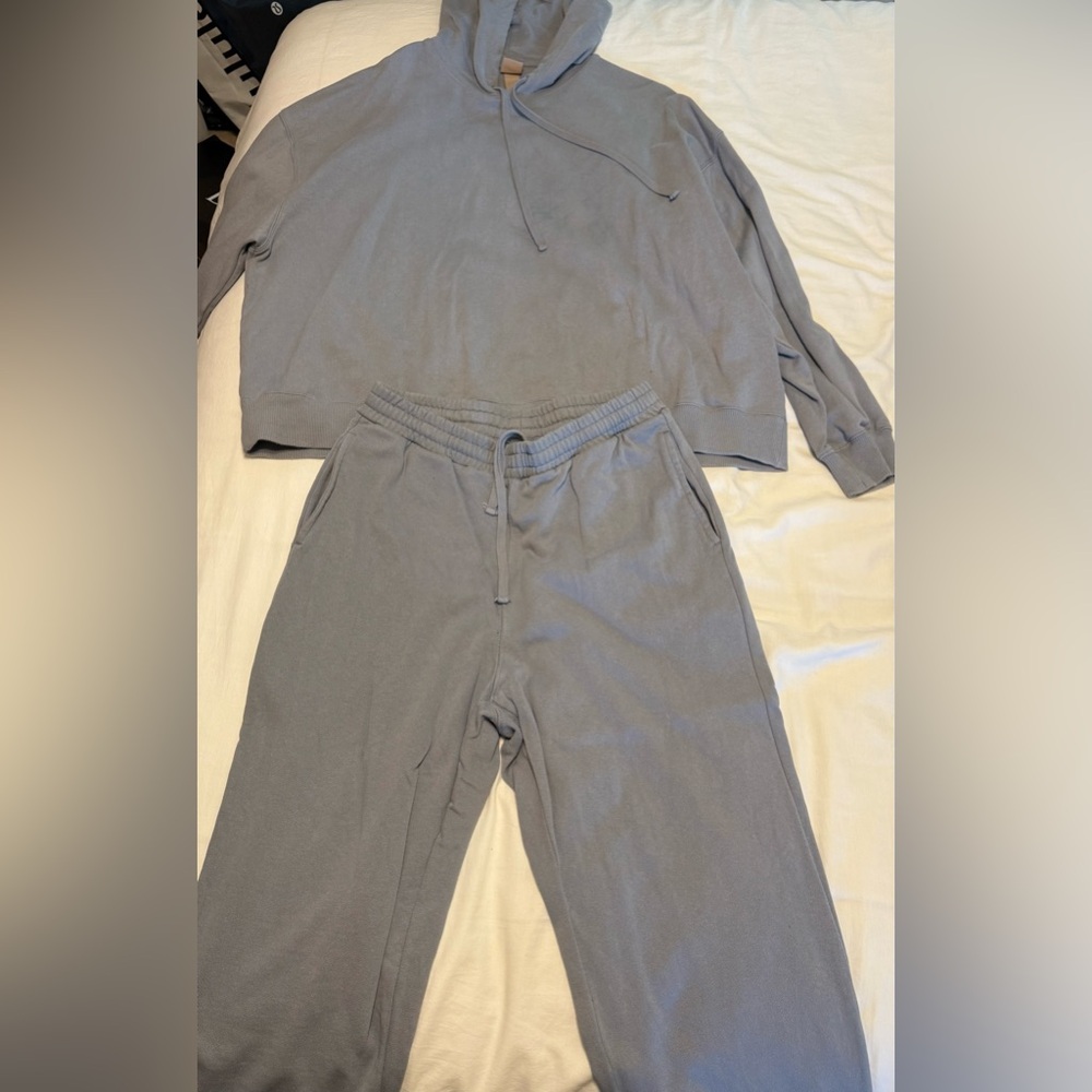 Gray Hoodie and Sweatpants Set
